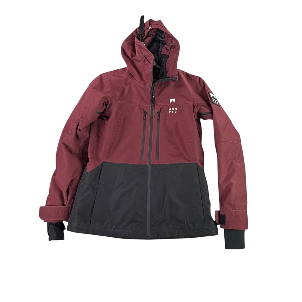 Montec Moss Jacket Women M Burgundy Black Ski Snowboard Waterproof Hooded FW21